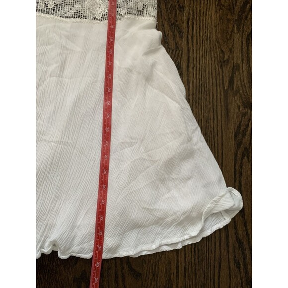 Free People Dress white a-line medium sleeveless tiered back tie crochet waist - Picture 8 of 14